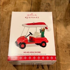 Hallmark Red Golf Cart Christmas Ornament 2017 ho-ho-hole in one